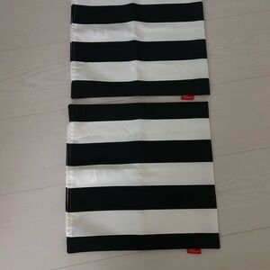 Black and White Striped Accent Pillow